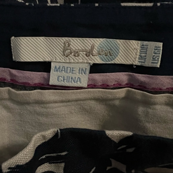 Boden Navy Richmond Circle Print Lined Pencil Skirt Size 6R Cotton Linen Casual. - Picture 3 of 4